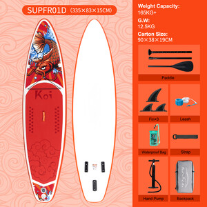 Inflatable Surfing Paddle Board 11' - Sup Koi Orange - Australia