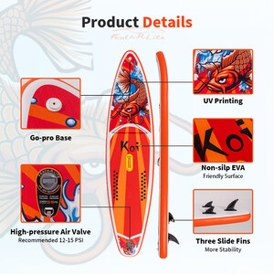 Inflatable Surfing Paddle Board 11'6" - Sup Koi Orange - Australia