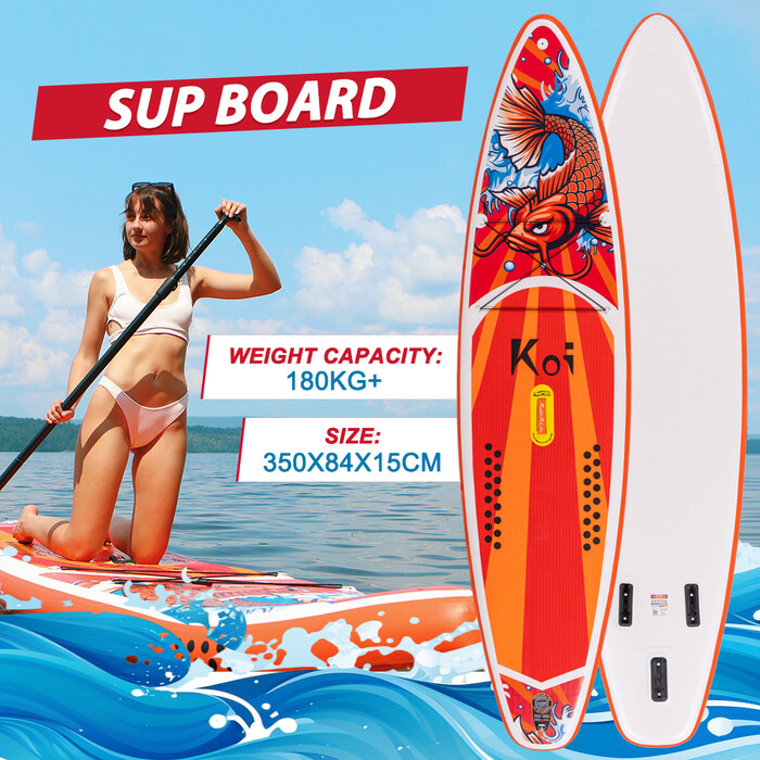 Inflatable Surfing Paddle Board 11'6" - Sup Koi Orange - Australia