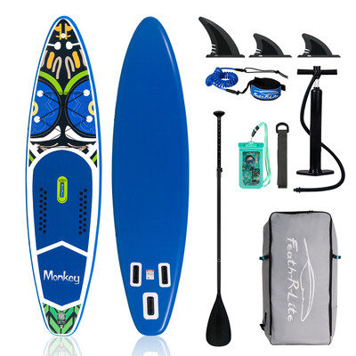 Inflatable Surfing Paddle Board 11'6" - Monkey Blue - Australia