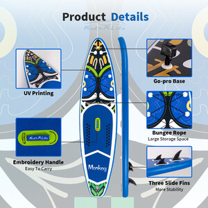 Inflatable Surfing Paddle Board 11'6" - Monkey Blue - Australia