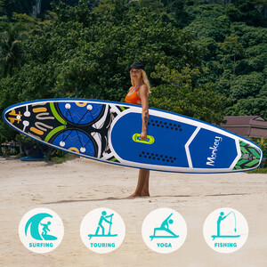 Inflatable Surfing Paddle Board 11'6" - Monkey Blue - Australia