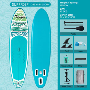 Inflatable Surfing Paddle Board 11' - Ocean Sky Blue - Australia