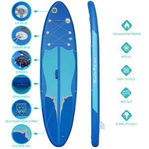 Inflatable Surfing Paddle Board 11' - Blue - Australia