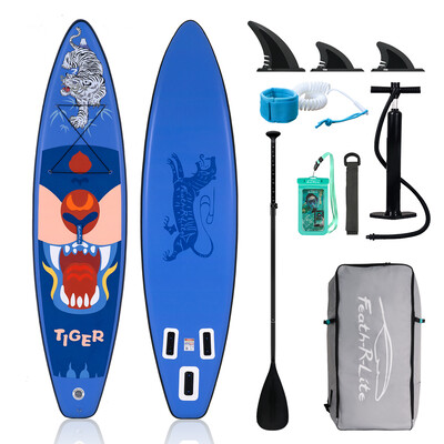 Inflatable Surfing Paddle Board 11' - Tiger Blue - Australia