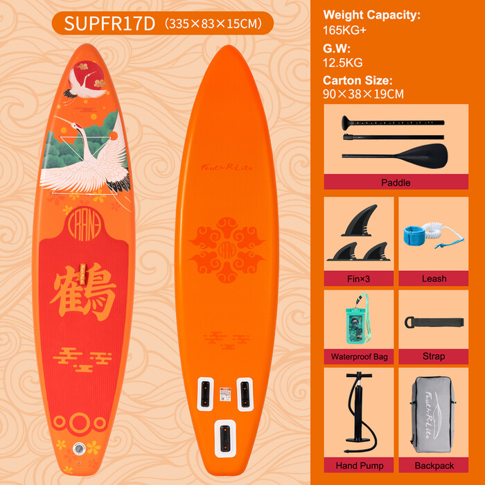 Inflatable Surfing Paddle Board 11' - Orange Crane - Australia