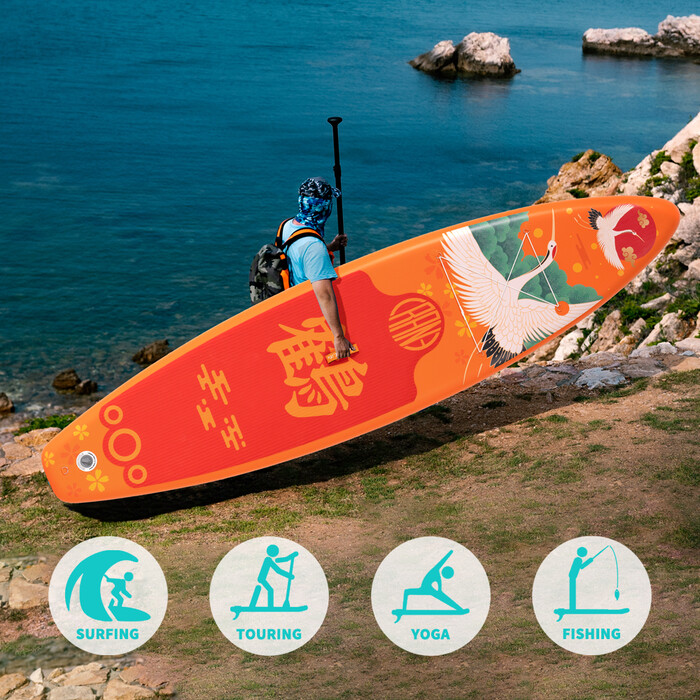 Inflatable Surfing Paddle Board 11' - Orange Crane - Australia