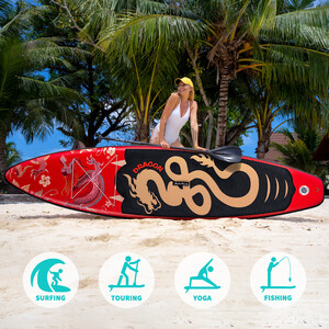 Inflatable Surfing Paddle Board 11' - Red Dragon - Australia